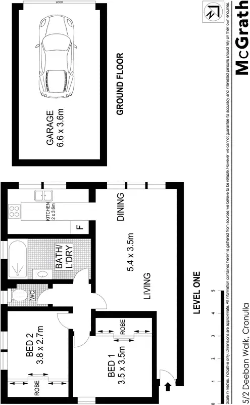 Floorplan of Homely apartment listing, 5/2 Deeban Walk, Cronulla NSW 2230