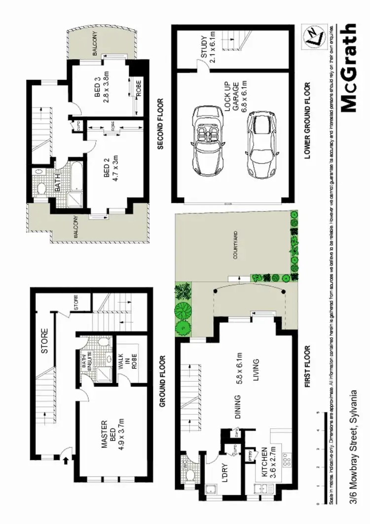 Floorplan of Homely townhouse listing, 3/6 Mowbray Street, Sylvania NSW 2224