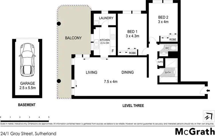 Floorplan of Homely apartment listing, 24/1 Gray Street, Sutherland NSW 2232