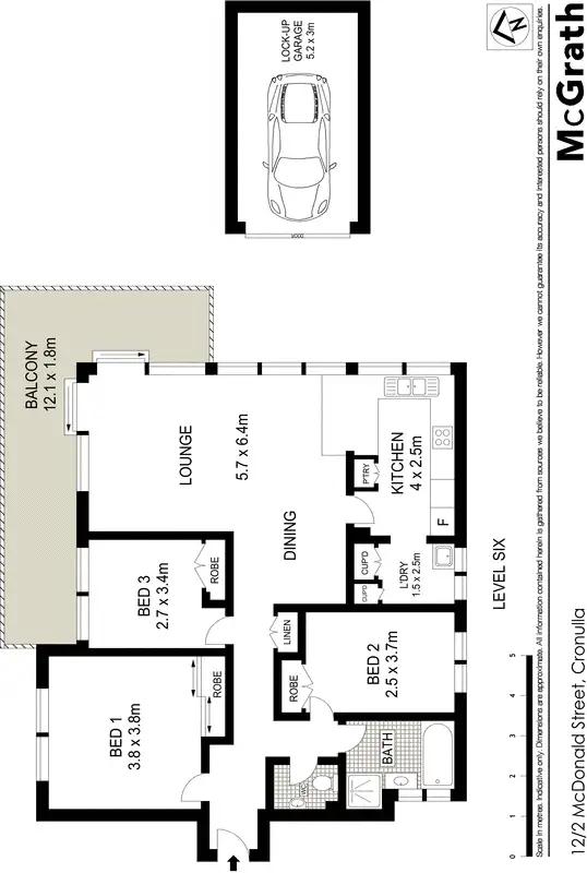 Floorplan of Homely apartment listing, 12/2 McDonald Street, Cronulla NSW 2230