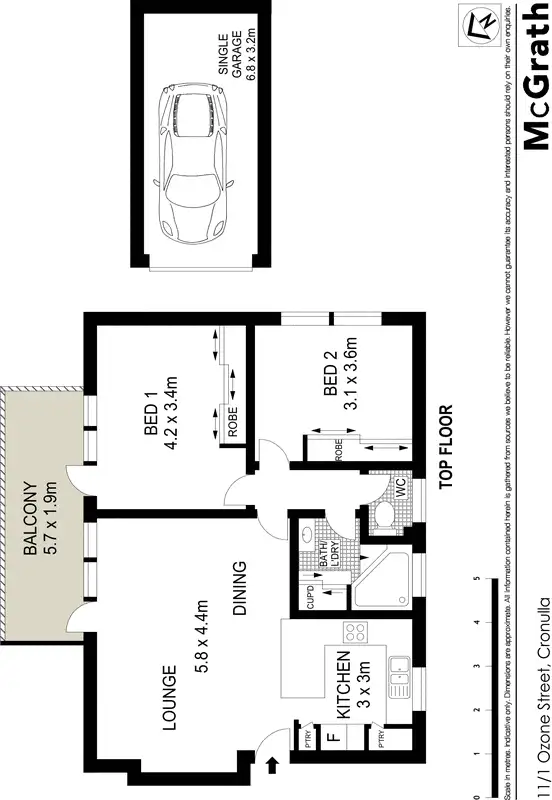 Floorplan of Homely apartment listing, 11/1 Ozone Street, Cronulla NSW 2230