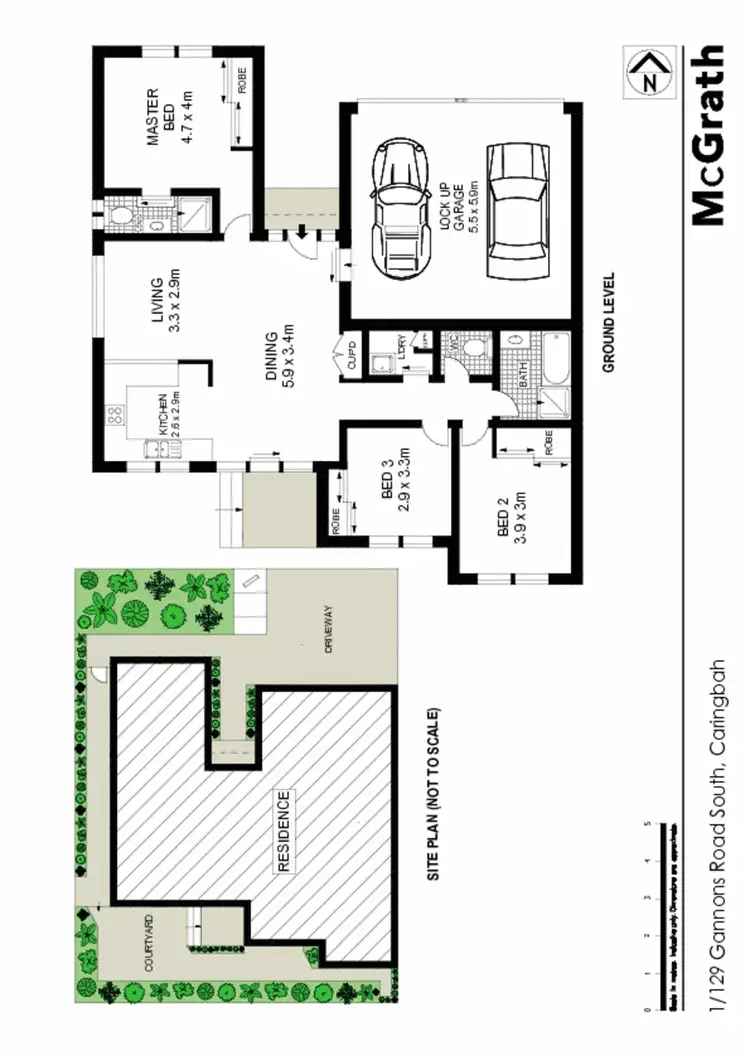 Floorplan of Homely townhouse listing, 1/129 Gannons Road South, Caringbah NSW 2229