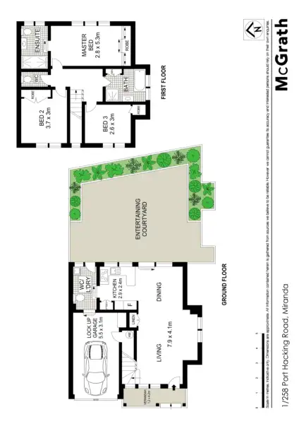 Floorplan of Homely townhouse listing, 1/258 Port Hacking Road, Miranda NSW 2228