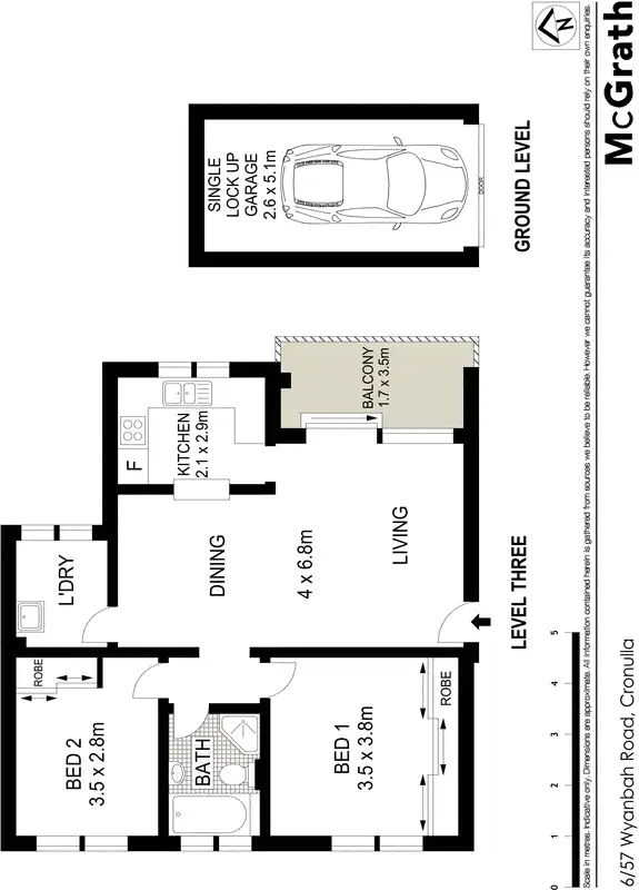 Floorplan of Homely apartment listing, 6/57 Wyanbah Road, Cronulla NSW 2230