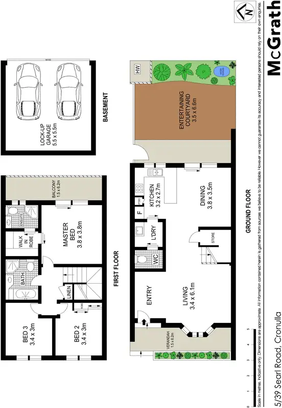 Floorplan of Homely townhouse listing, 5/39 Searl Road, Cronulla NSW 2230