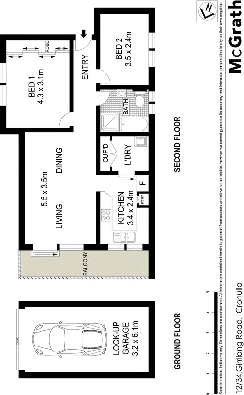 Floorplan of Homely apartment listing, 12/34 Girrilang Road, Cronulla NSW 2230