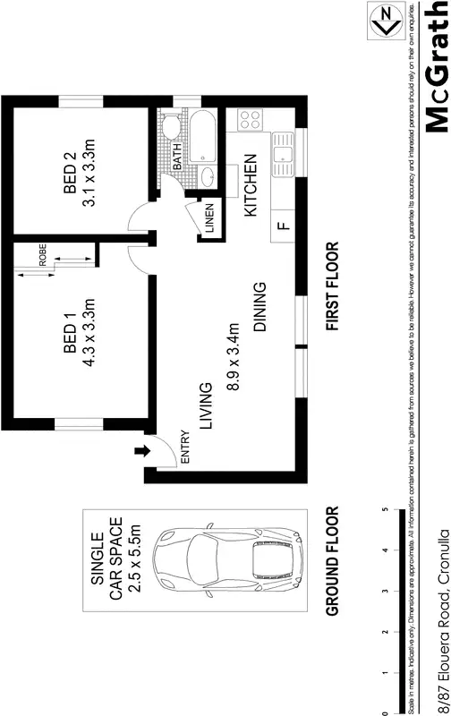 Floorplan of Homely apartment listing, 8/87 Elouera Road, Cronulla NSW 2230