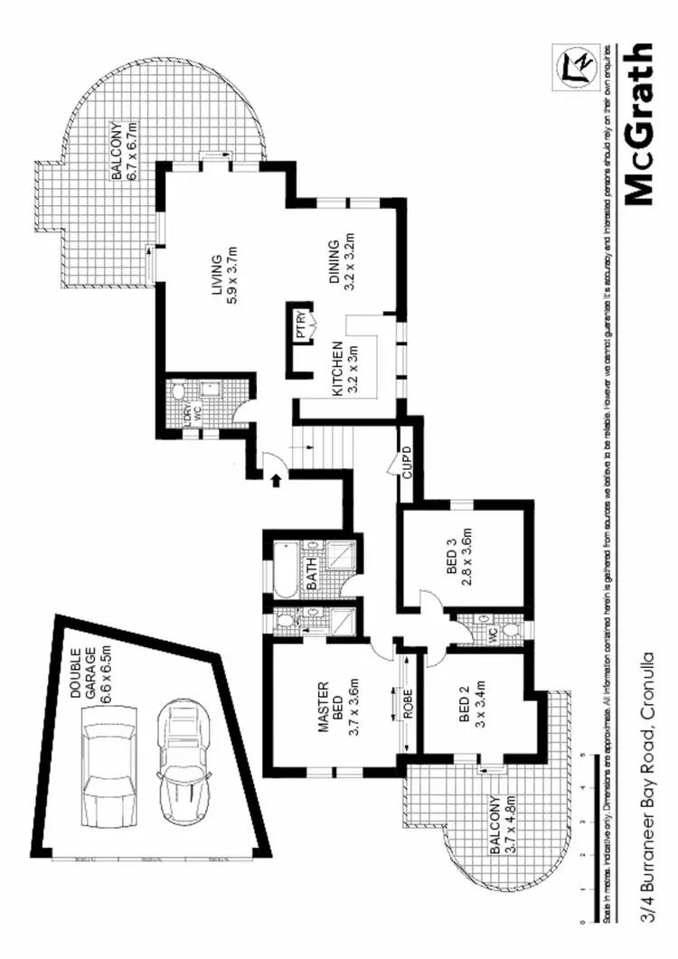 Floorplan of Homely apartment listing, 3/4 Burraneer Bay Road, Cronulla NSW 2230