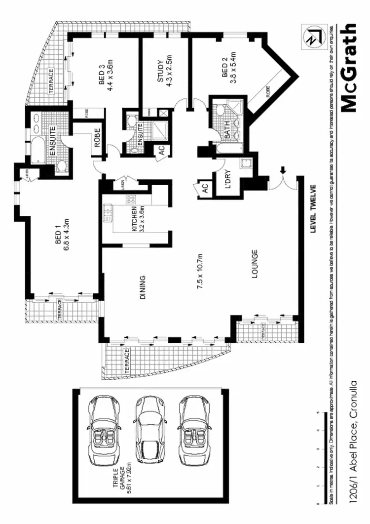 Floorplan of Homely apartment listing, 1206/1 Abel Place, Cronulla NSW 2230