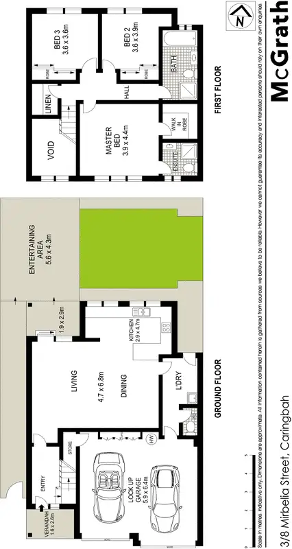 Floorplan of Homely townhouse listing, 3/8 Mirbelia Place, Caringbah NSW 2229