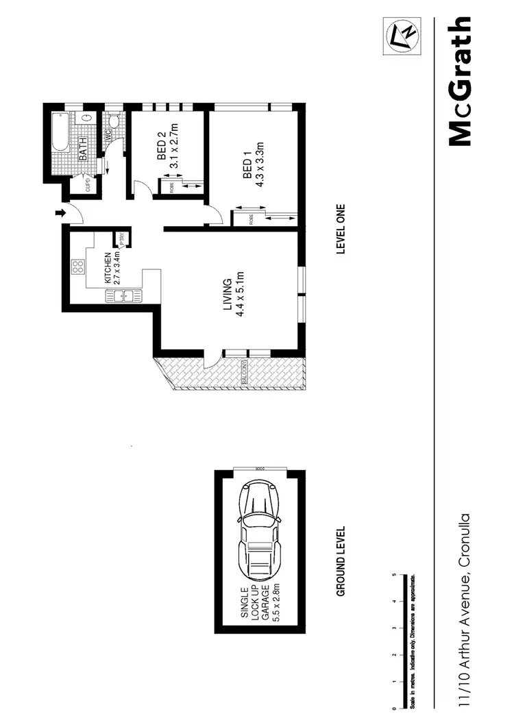 Floorplan of Homely apartment listing, 11/10 Arthur Avenue, Cronulla NSW 2230