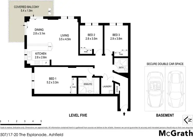 Floorplan of Homely apartment listing, 507/17 The Esplanade, Ashfield NSW 2131