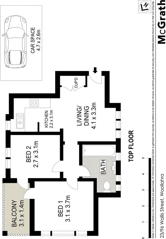 Floorplan of Homely apartment listing, 23/96 Wallis Street, Woollahra NSW 2025