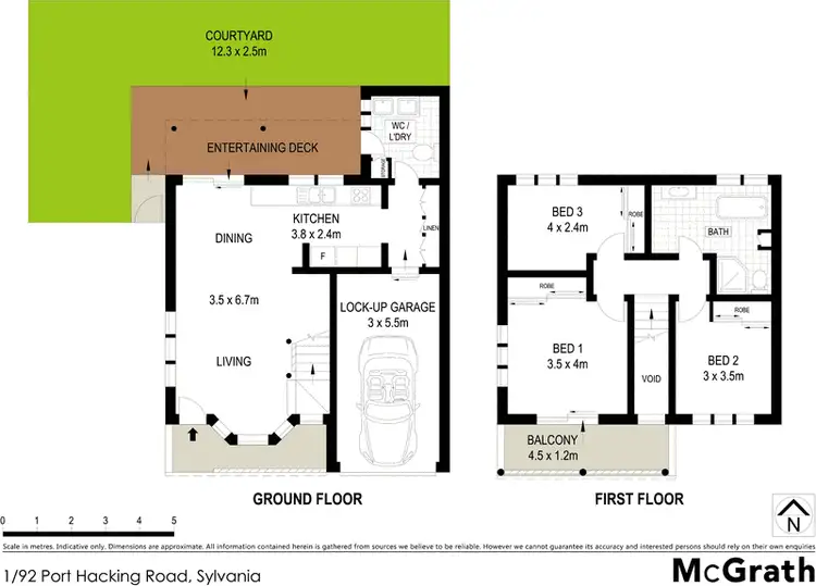 Floorplan of Homely townhouse listing, 1/92 Port Hacking Road, Sylvania NSW 2224