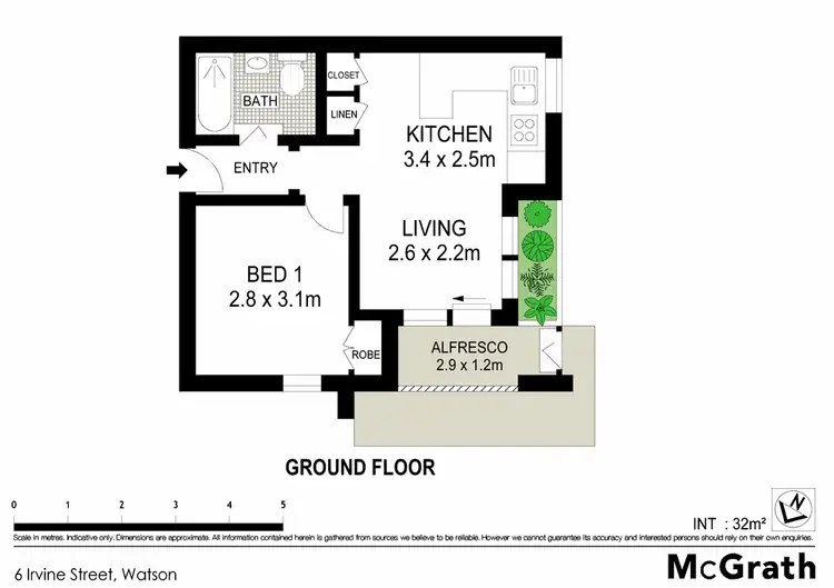 Floorplan of Homely apartment listing, 2C/6 Irvine Street, Watson ACT 2602