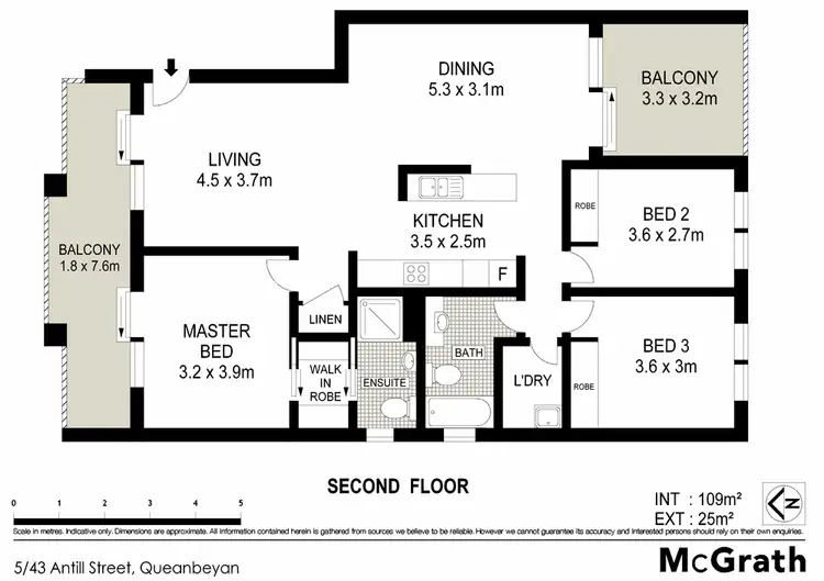 Floorplan of Homely apartment listing, 5/43 Antill Street, Queanbeyan NSW 2620