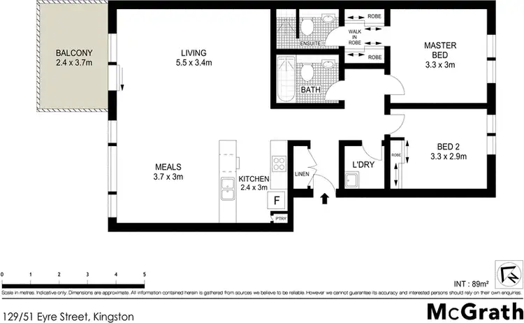 Floorplan of Homely apartment listing, 129/51 Eyre Street, Kingston ACT 2604