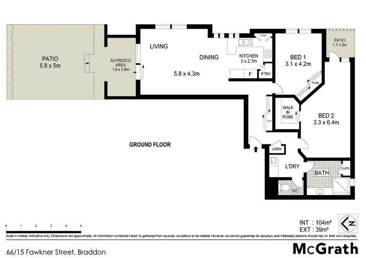 Floorplan of Homely unit listing, 66/15 Fawkner Street, Braddon ACT 2612