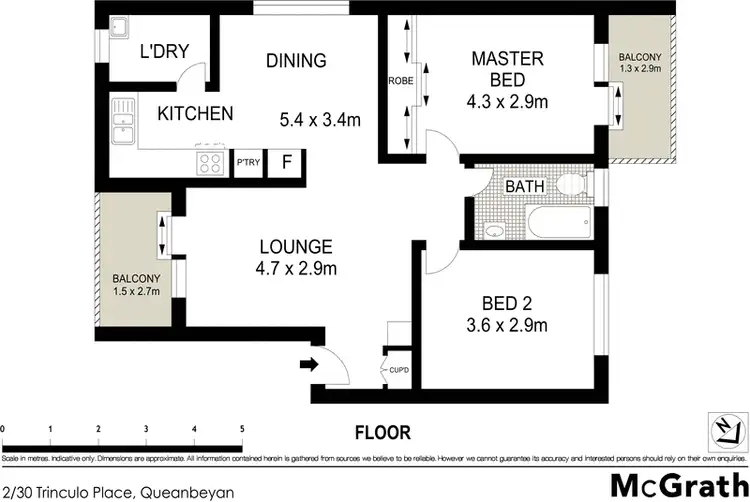 Floorplan of Homely apartment listing, 2/30 Trinculo Place, Queanbeyan East NSW 2620