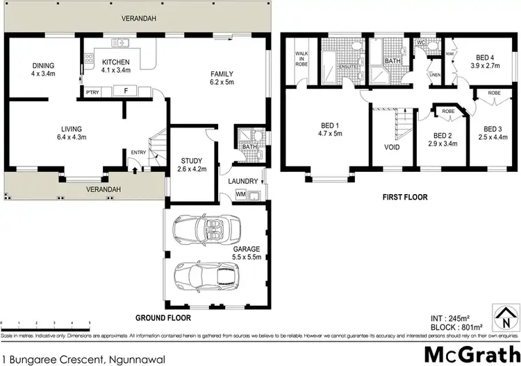 Floorplan of Homely house listing, 1 Bungaree Crescent, Ngunnawal ACT 2913