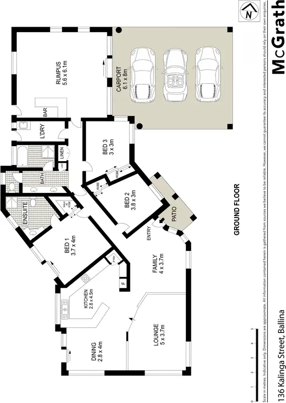 Floorplan of Homely house listing, 136 Kalinga Street, Ballina NSW 2478