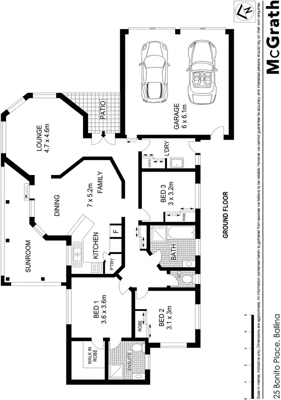 Floorplan of Homely house listing, 25 Bonito Place, Ballina NSW 2478