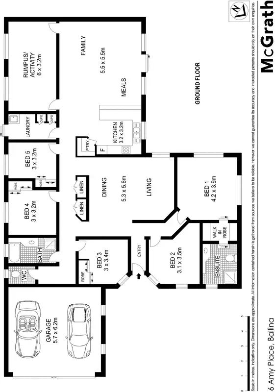 Floorplan of Homely house listing, 6 Amy Place, Ballina NSW 2478