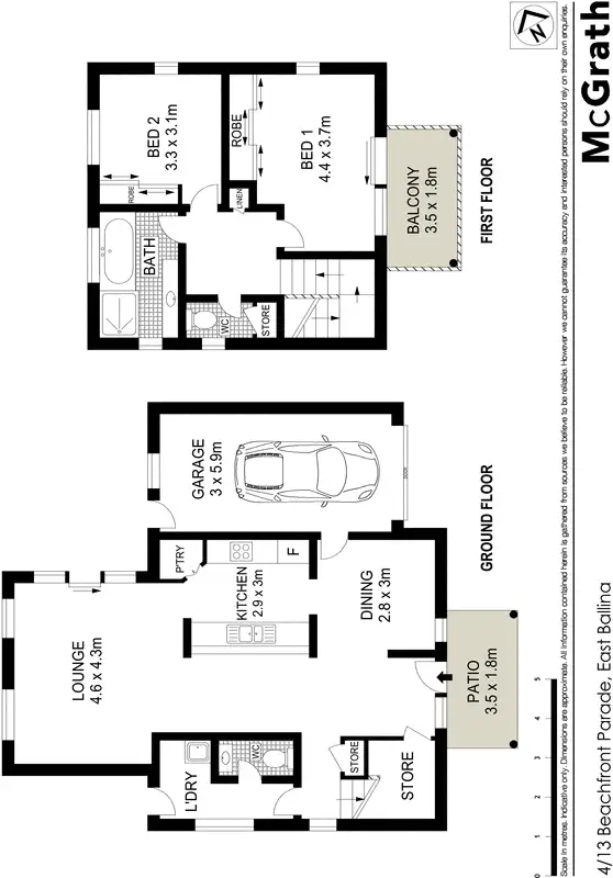 Floorplan of Homely townhouse listing, 4/13 Beachfront Parade, East Ballina NSW 2478