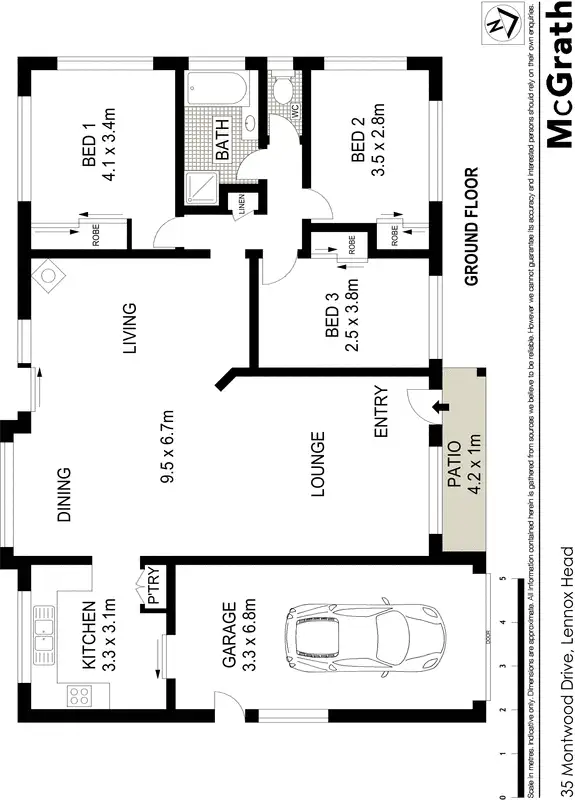 Floorplan of Homely house listing, 35 Montwood Drive, Lennox Head NSW 2478