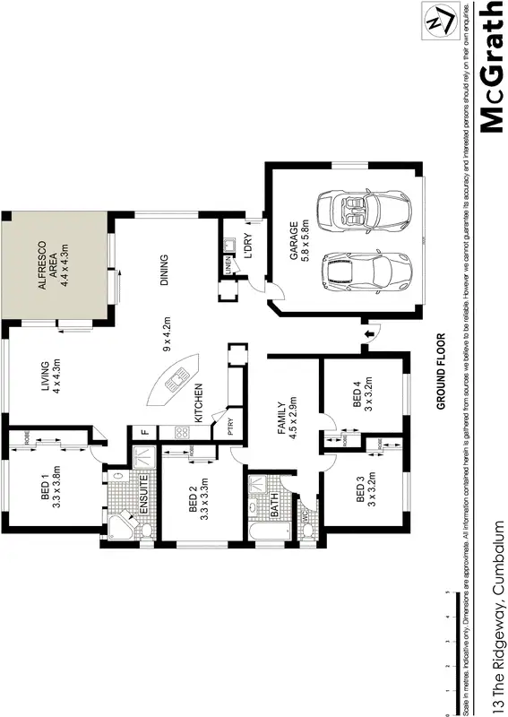 Floorplan of Homely house listing, 13 The Ridgeway, Cumbalum NSW 2478