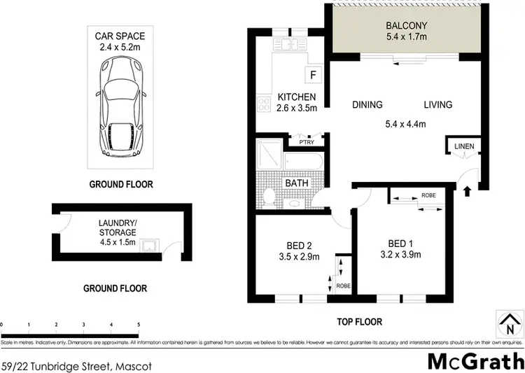 Floorplan of Homely apartment listing, 59/22 Tunbridge Street, Mascot NSW 2020