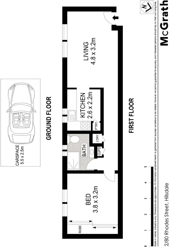 Floorplan of Homely apartment listing, 2/80 Rhodes Street, Hillsdale NSW 2036