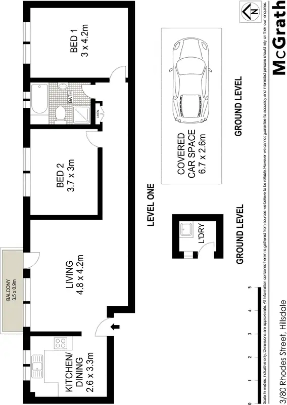 Floorplan of Homely apartment listing, 3/80 Rhodes Street, Hillsdale NSW 2036
