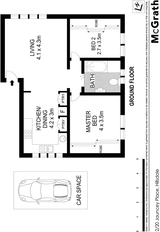 Floorplan of Homely apartment listing, 2/20 Jauncey Place, Hillsdale NSW 2036