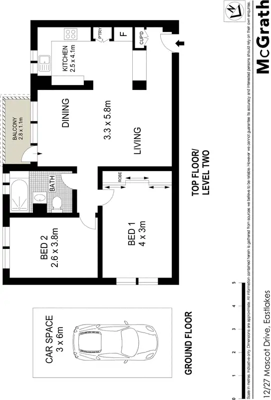 Floorplan of Homely apartment listing, 12/27 Mascot Drive, Eastlakes NSW 2018