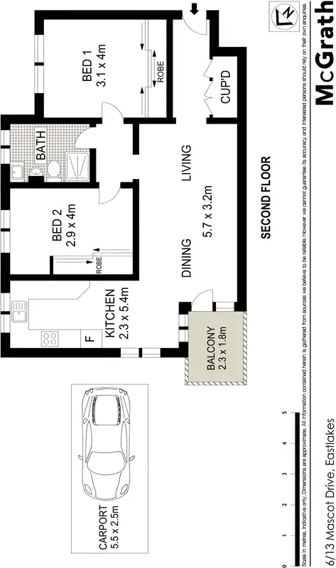 Floorplan of Homely apartment listing, 6/13 Mascot Drive, Eastlakes NSW 2018