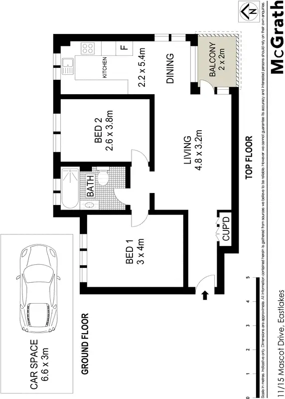 Floorplan of Homely apartment listing, 11/15 Mascot Drive, Eastlakes NSW 2018