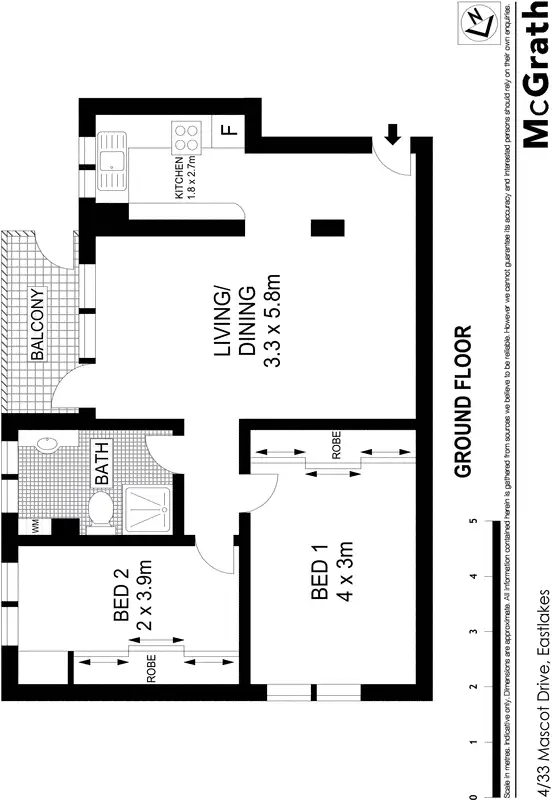 Floorplan of Homely apartment listing, 4/33 Mascot Drive, Eastlakes NSW 2018