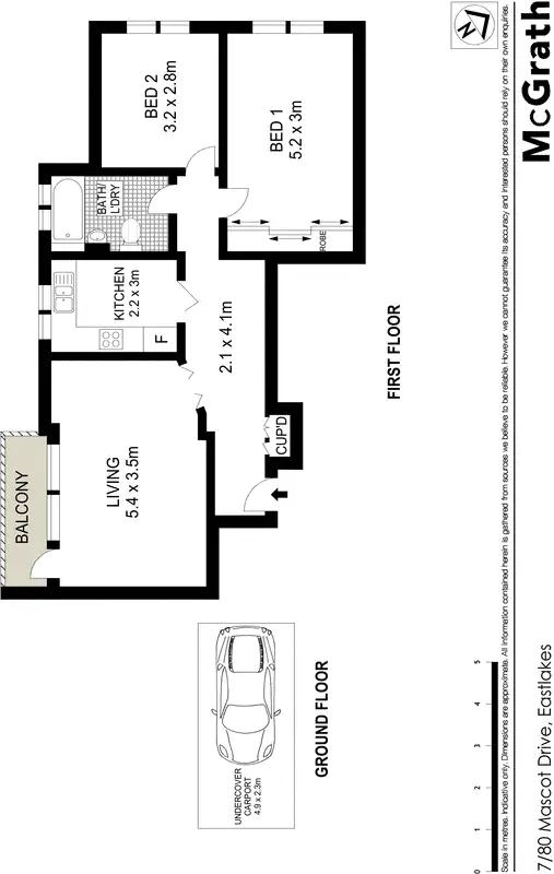 Floorplan of Homely apartment listing, 7/80 Mascot Drive, Eastlakes NSW 2018