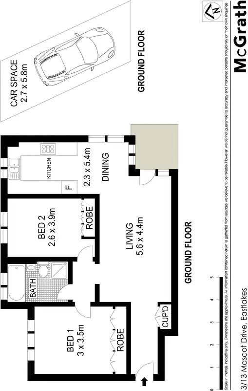 Floorplan of Homely apartment listing, 3/13 Mascot Drive, Eastlakes NSW 2018