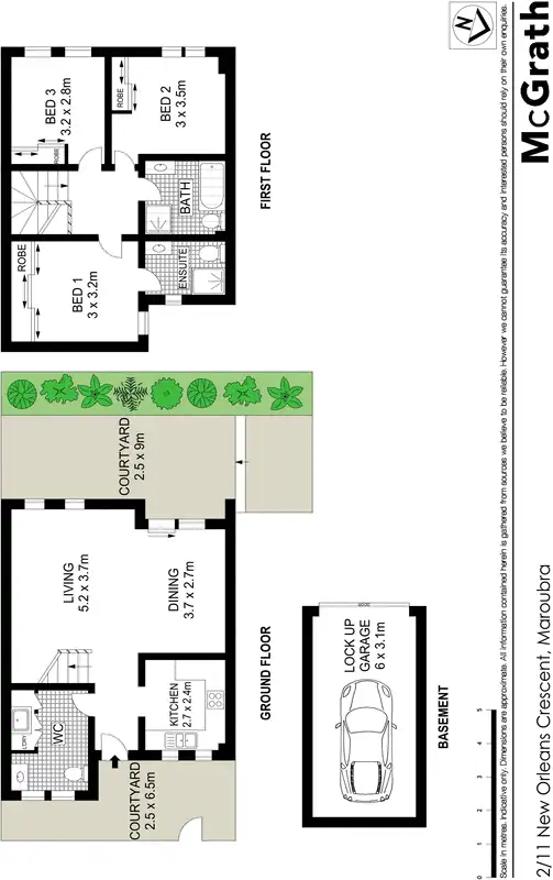 Floorplan of Homely townhouse listing, 2/11 New Orleans Crescent, Maroubra NSW 2035
