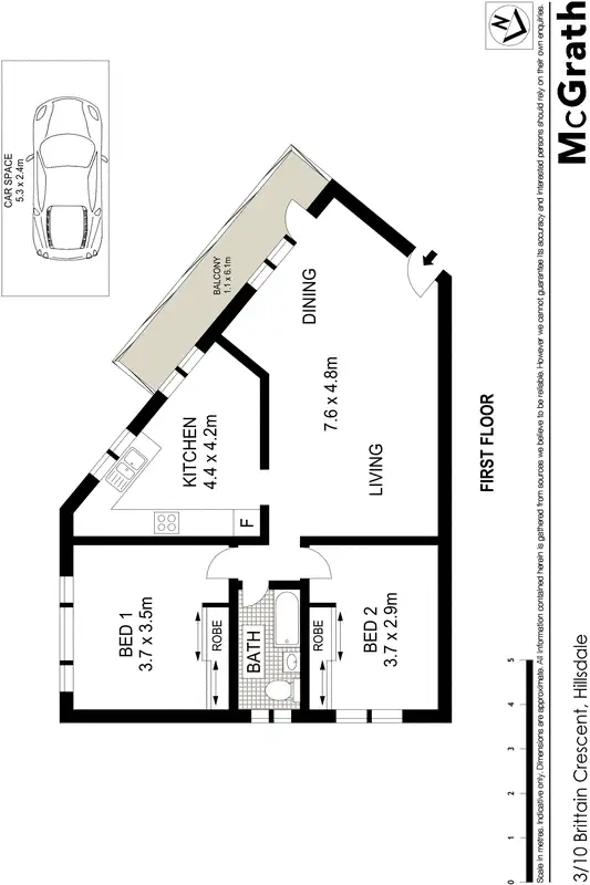 Floorplan of Homely apartment listing, 1-4/10 Brittain Crescent, Hillsdale NSW 2036