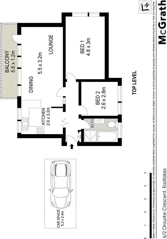 Floorplan of Homely apartment listing, 6/2 O'Rourke Crescent, Eastlakes NSW 2018