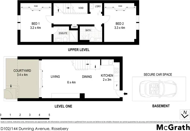Floorplan of Homely apartment listing, D102/144 Dunning Avenue, Rosebery NSW 2018