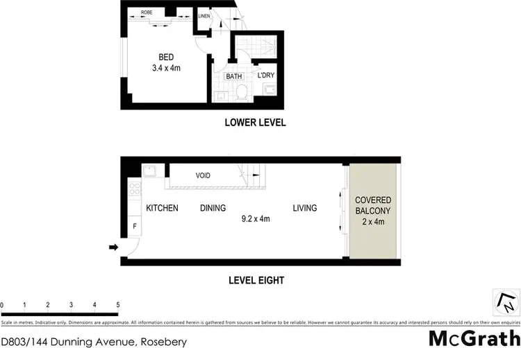 Floorplan of Homely apartment listing, D803/144 Dunning Avenue, Rosebery NSW 2018