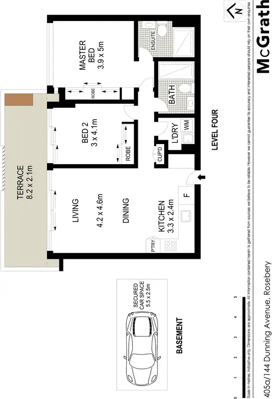 Floorplan of Homely apartment listing, 405A/144 Dunning Avenue, Rosebery NSW 2018