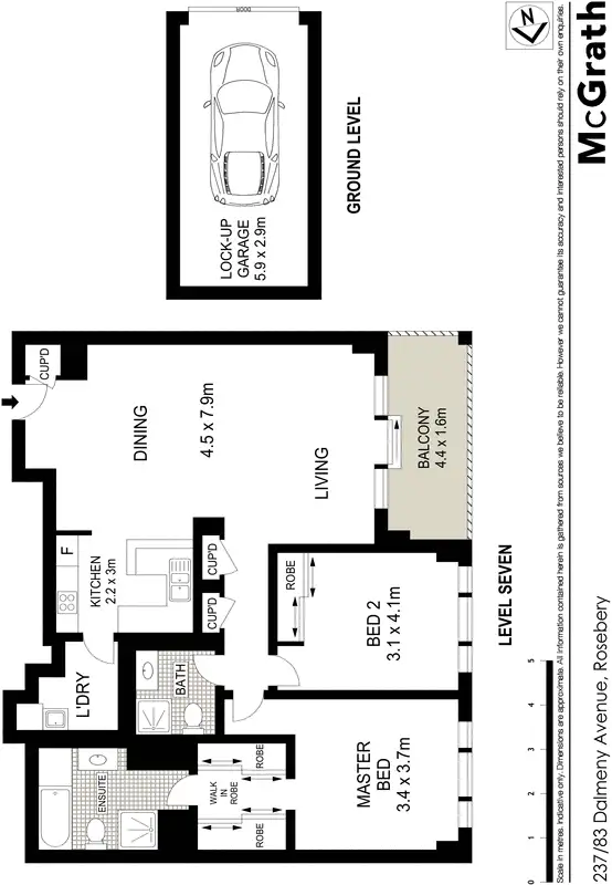Floorplan of Homely apartment listing, 237/83 Dalmeny Avenue, Rosebery NSW 2018