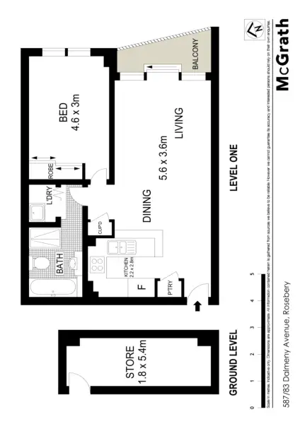 Floorplan of Homely apartment listing, 587/83 Dalmeny Avenue, Rosebery NSW 2018