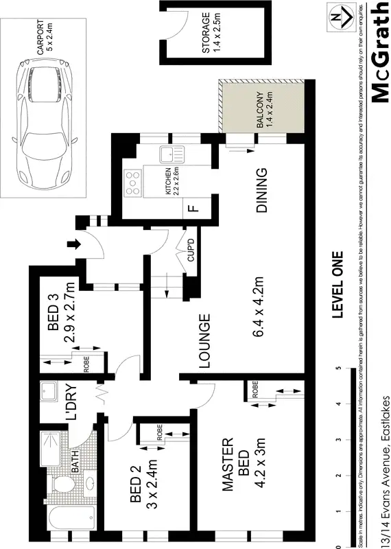 Floorplan of Homely apartment listing, 13/14 Evans Avenue, Eastlakes NSW 2018
