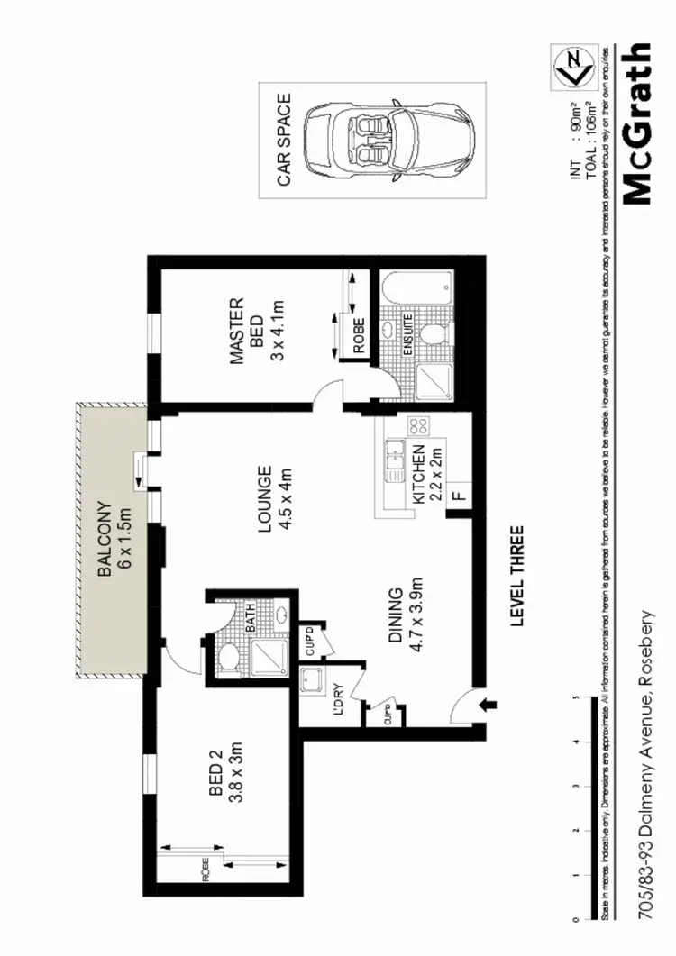 Floorplan of Homely apartment listing, 705/83 Dalmeny Avenue, Rosebery NSW 2018